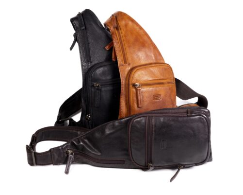 Satteltaschen-Rucksack aus Leder – Bild 3