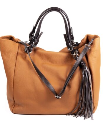 Bolso de amplio de piel.