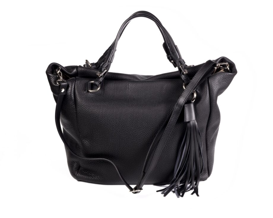 Bolso de amplio de piel.