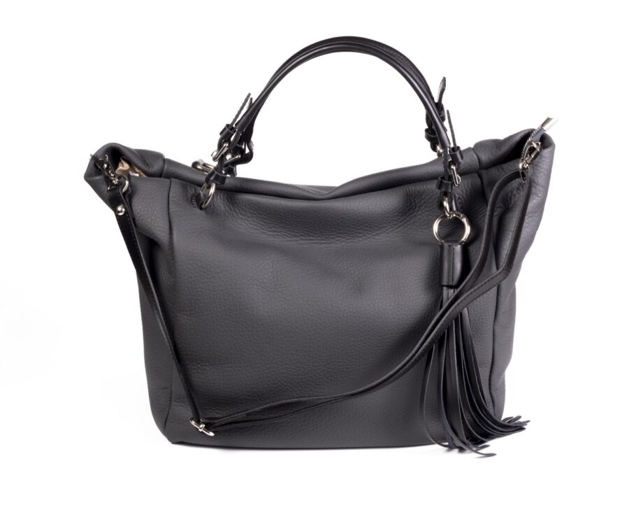 Bolso de amplio de piel.