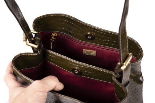 Bolso de piel con asa extensible - Imagen 13