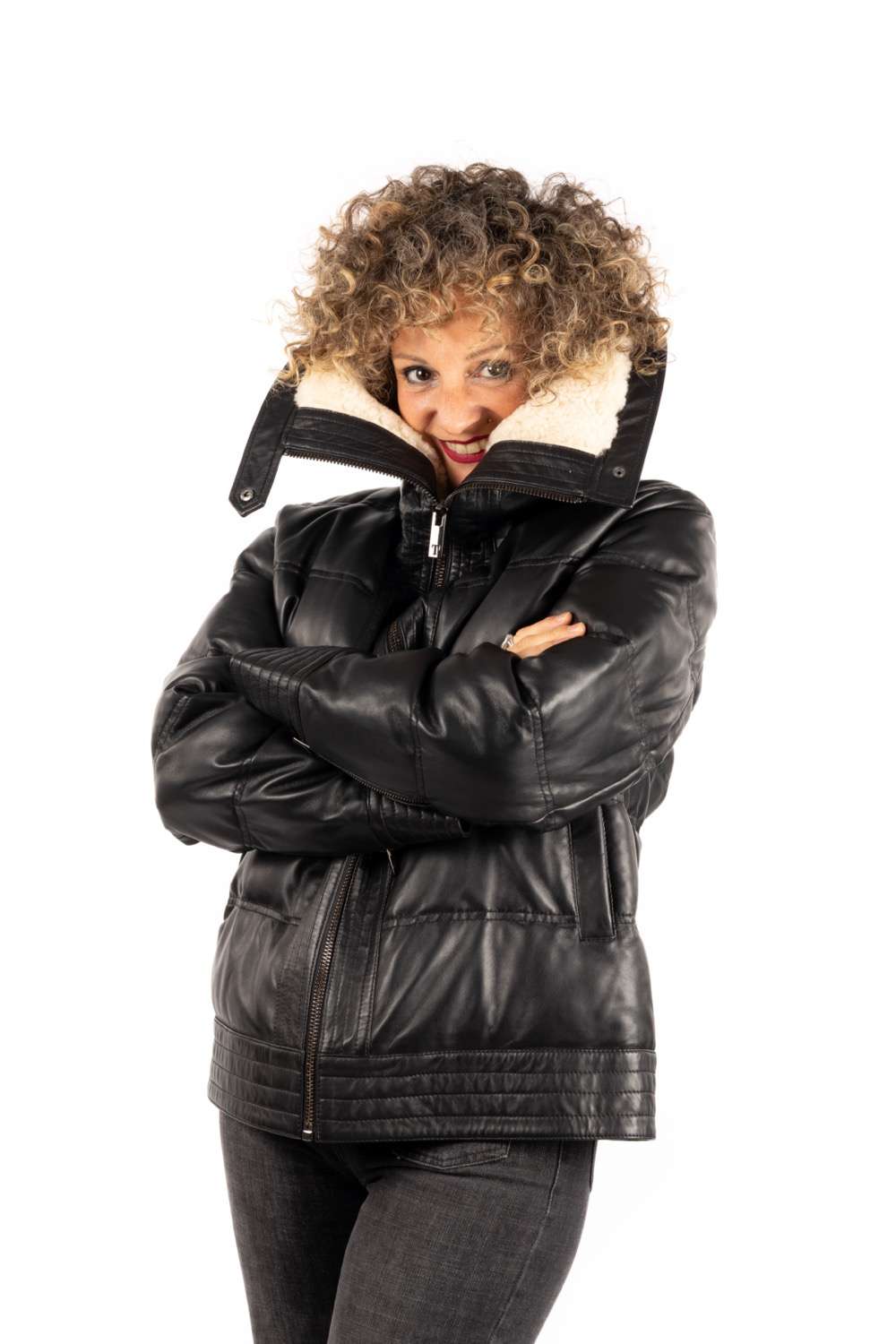 Chaqueta acolchada de piel VALERIA