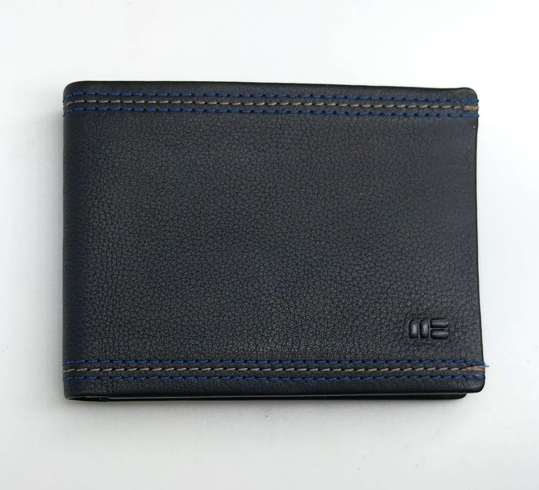 Billetera de piel vacuna para hombre con interior multicolor