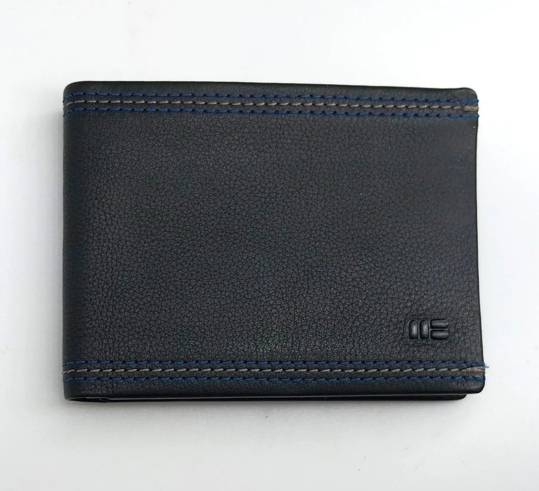 Billetera de piel vacuna para hombre con interior multicolor