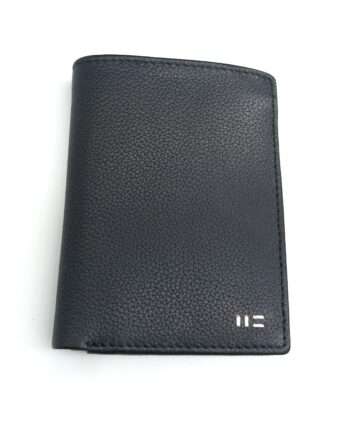 Billetera de piel vacuna para hombre con interior contrastado