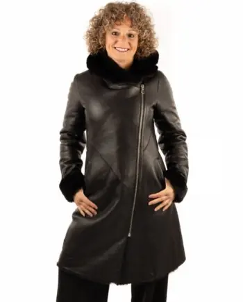 Abrigo doble faz napado para mujer estilo levita cruzada SOL