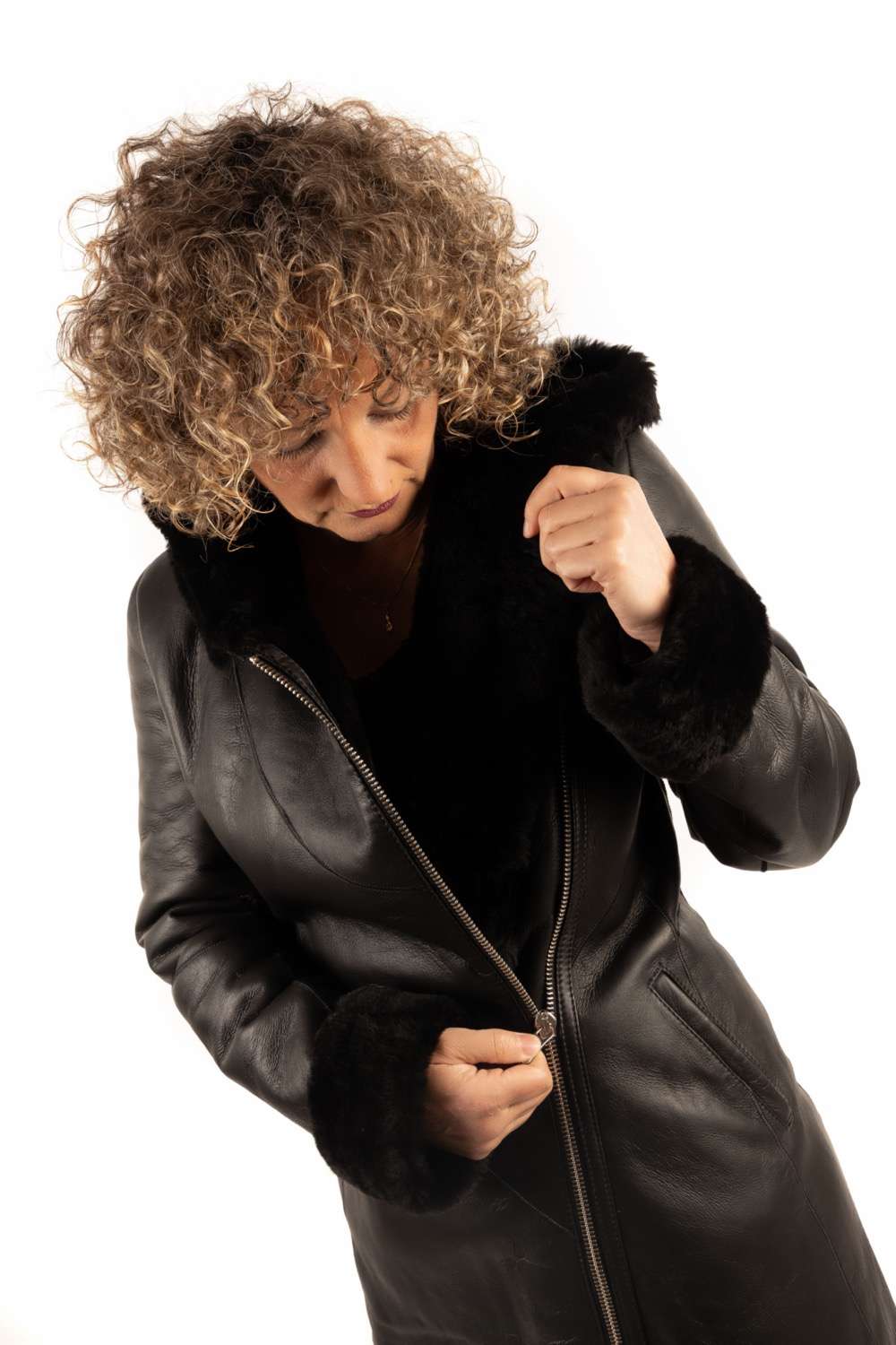 Abrigo doble faz napado para mujer estilo levita cruzada SOL