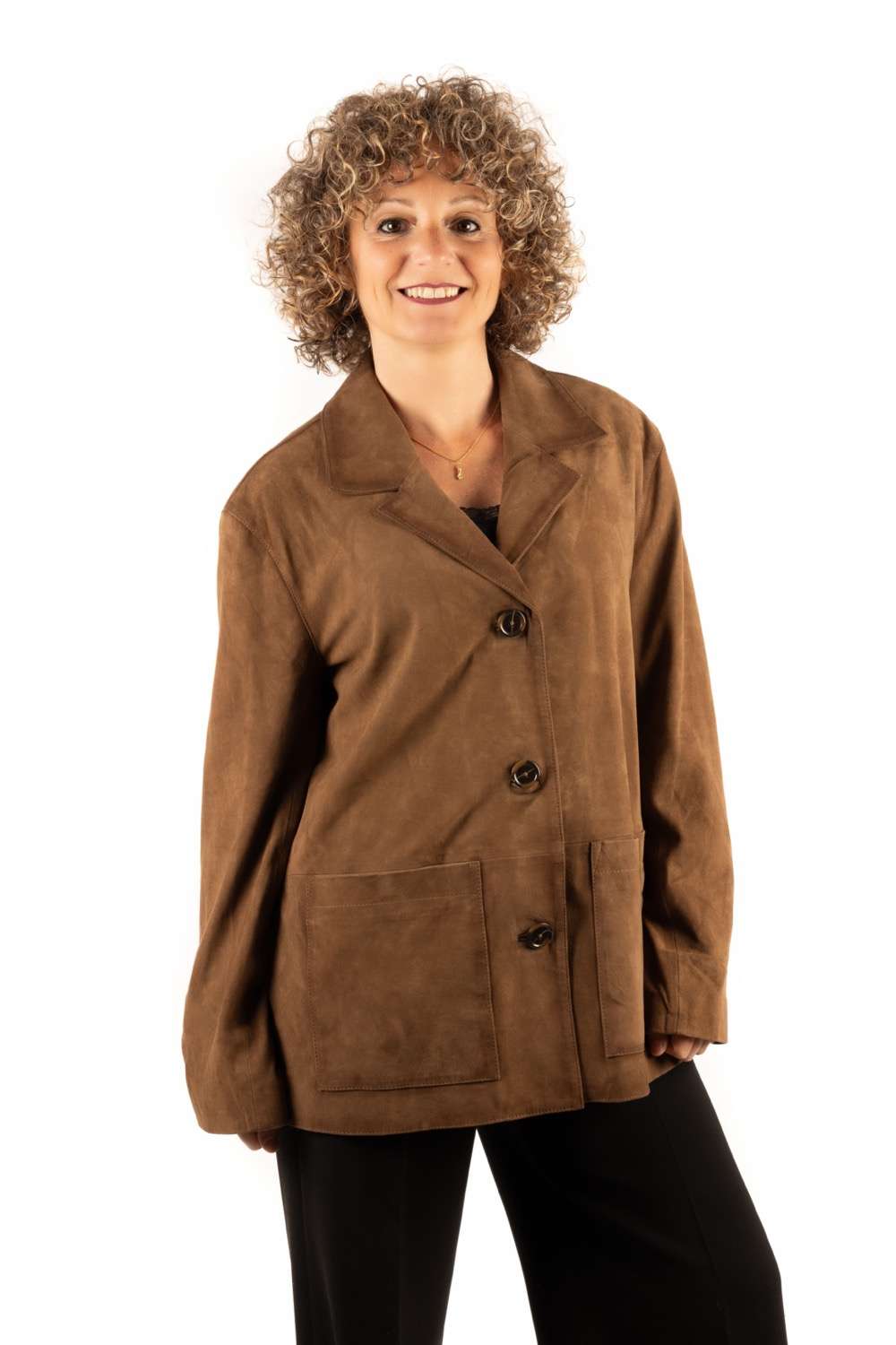 Chaqueta de ante para mujer estilo ochentero BARBARA