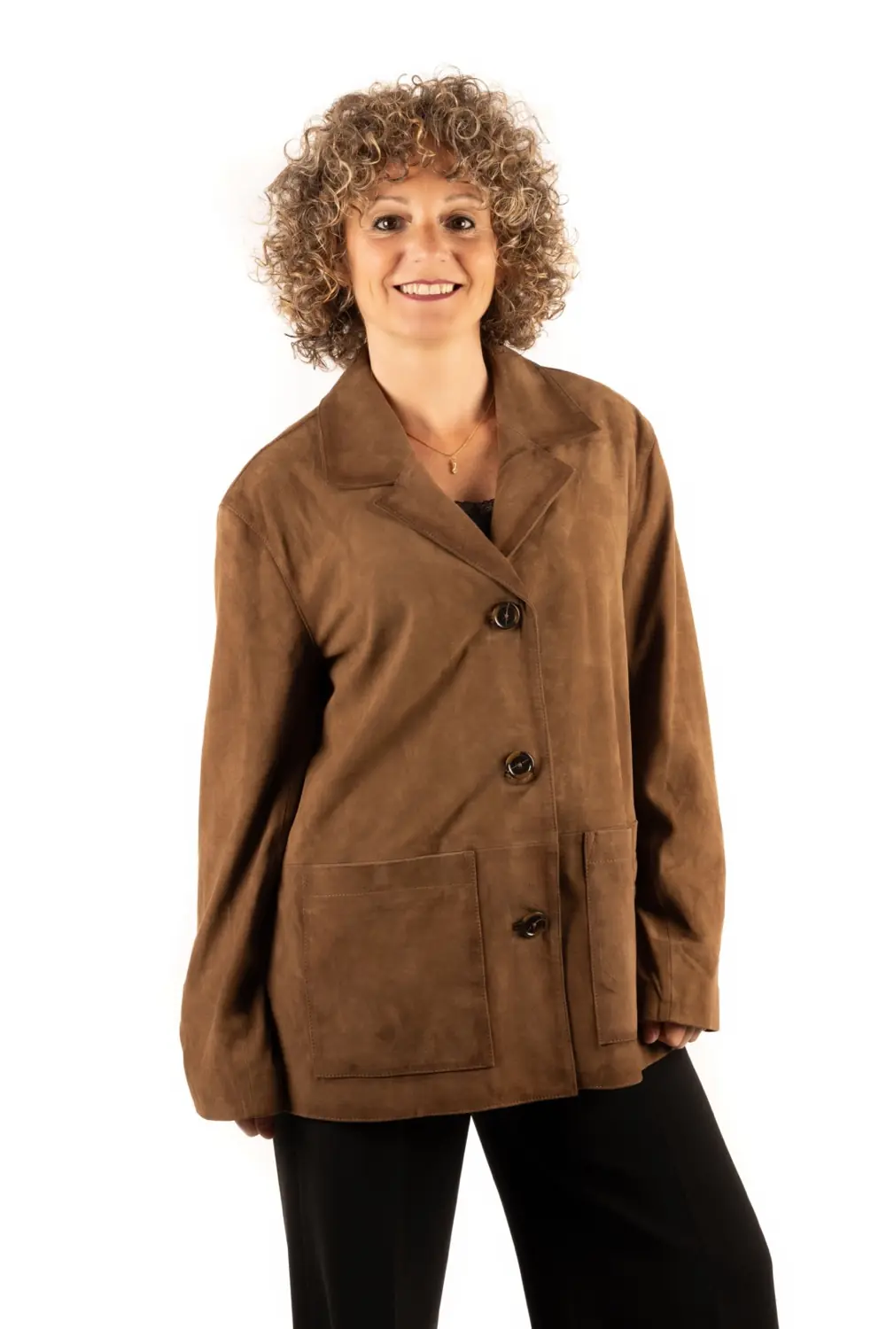 Chaqueta de ante para mujer estilo ochentero BARBARA