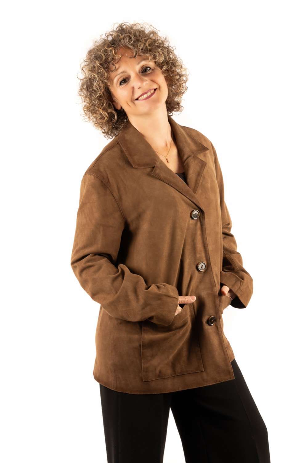 Chaqueta de ante para mujer estilo ochentero BARBARA