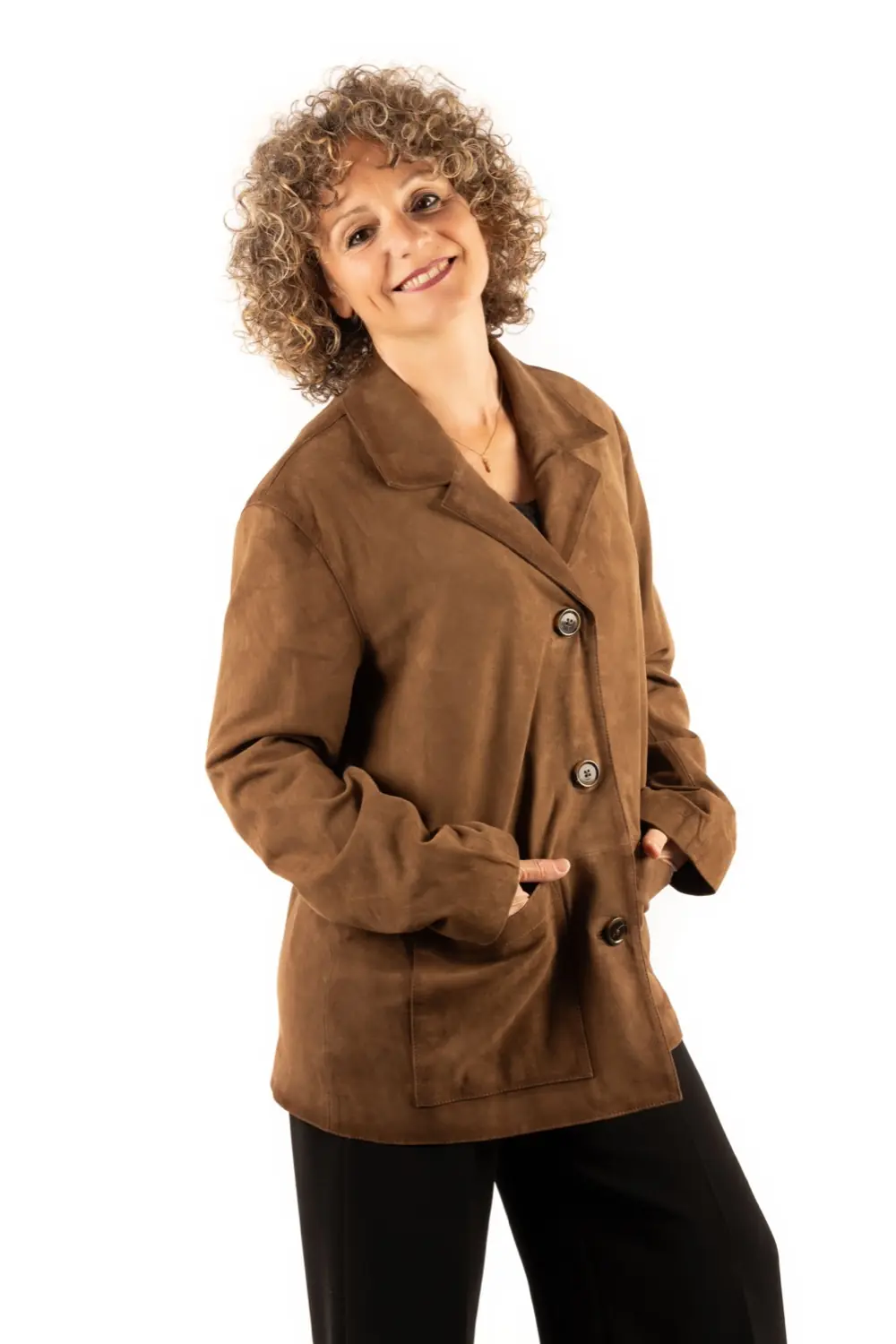Chaqueta de ante para mujer estilo ochentero BARBARA