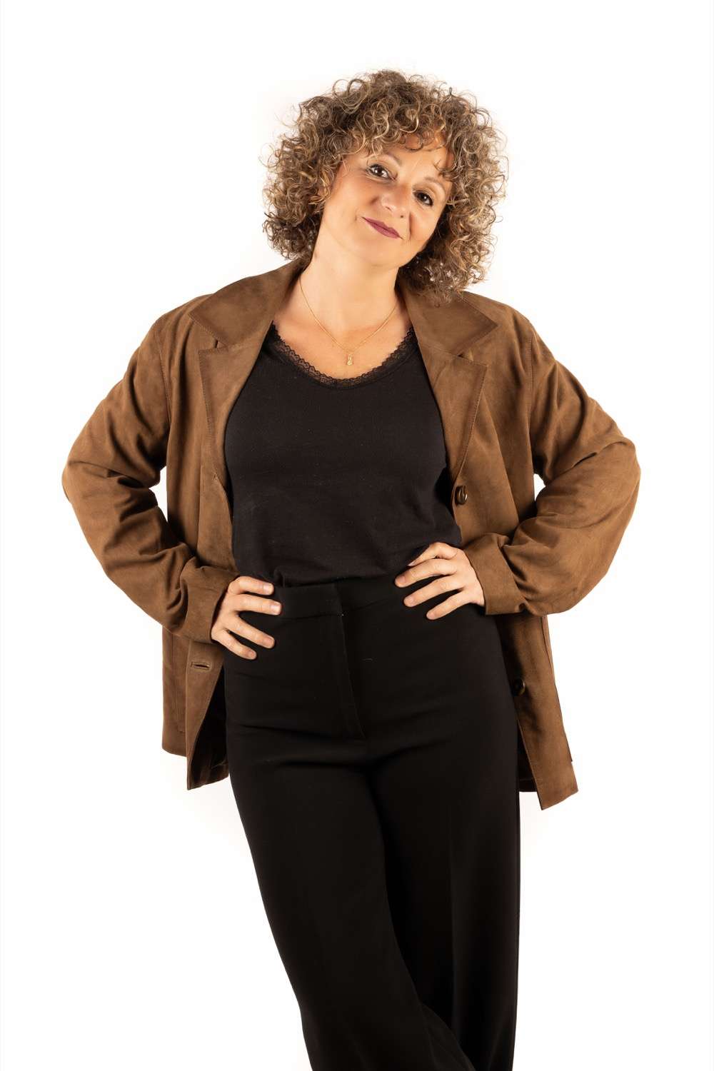 Chaqueta de ante para mujer estilo ochentero BARBARA