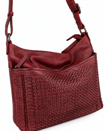 Bolso bandolera de piel vacuna trenzada a mano