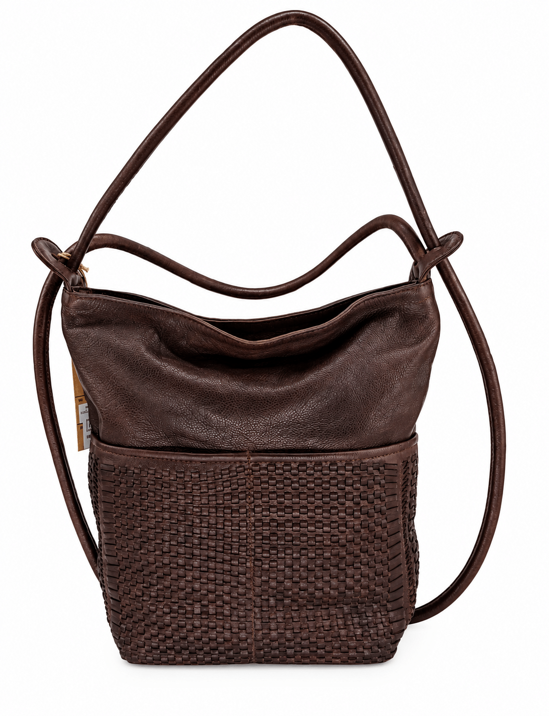 Bolso de piel trenzada a mano con doble función