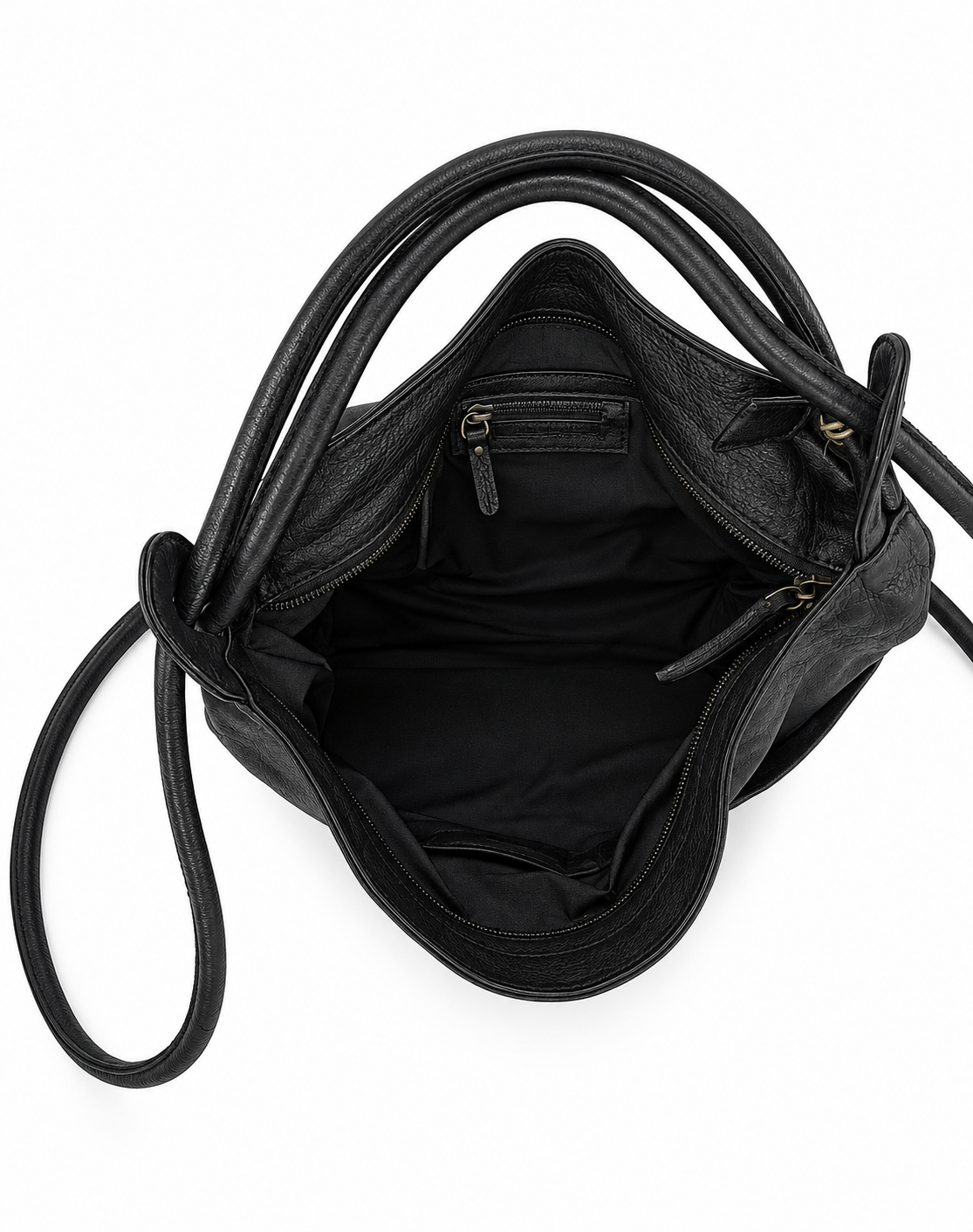 Bolso de piel trenzada a mano con doble función