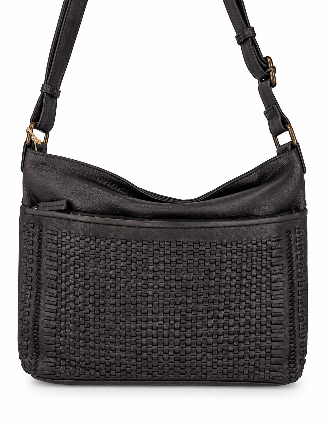 Bolso bandolera de piel vacuna trenzada a mano