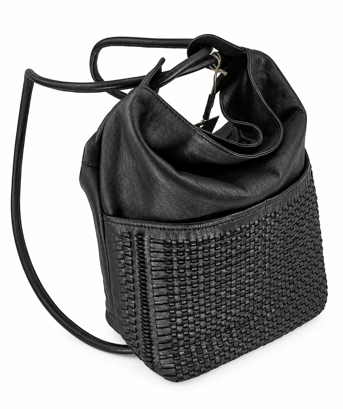 Bolso de piel trenzada a mano con doble función