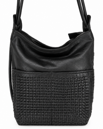 Bolso de piel trenzada a mano con doble función